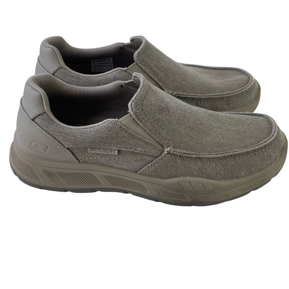 Skechers Mens Relaxed Fit Cohagen Vierra Sneaker Cooled Comfort Slip On Taupe S9 - Picture 5 of 12
